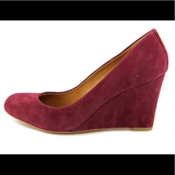 Coach Rileigh Burgundy Wedges size 8 NWT - Picture 2 of 8